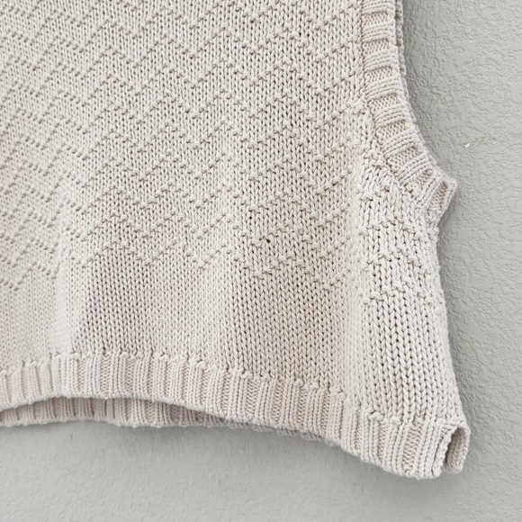 Free People Winding Road Tank Vest Chunky Knit Tan Pullover Preppy Casual L - Picture 10 of 14